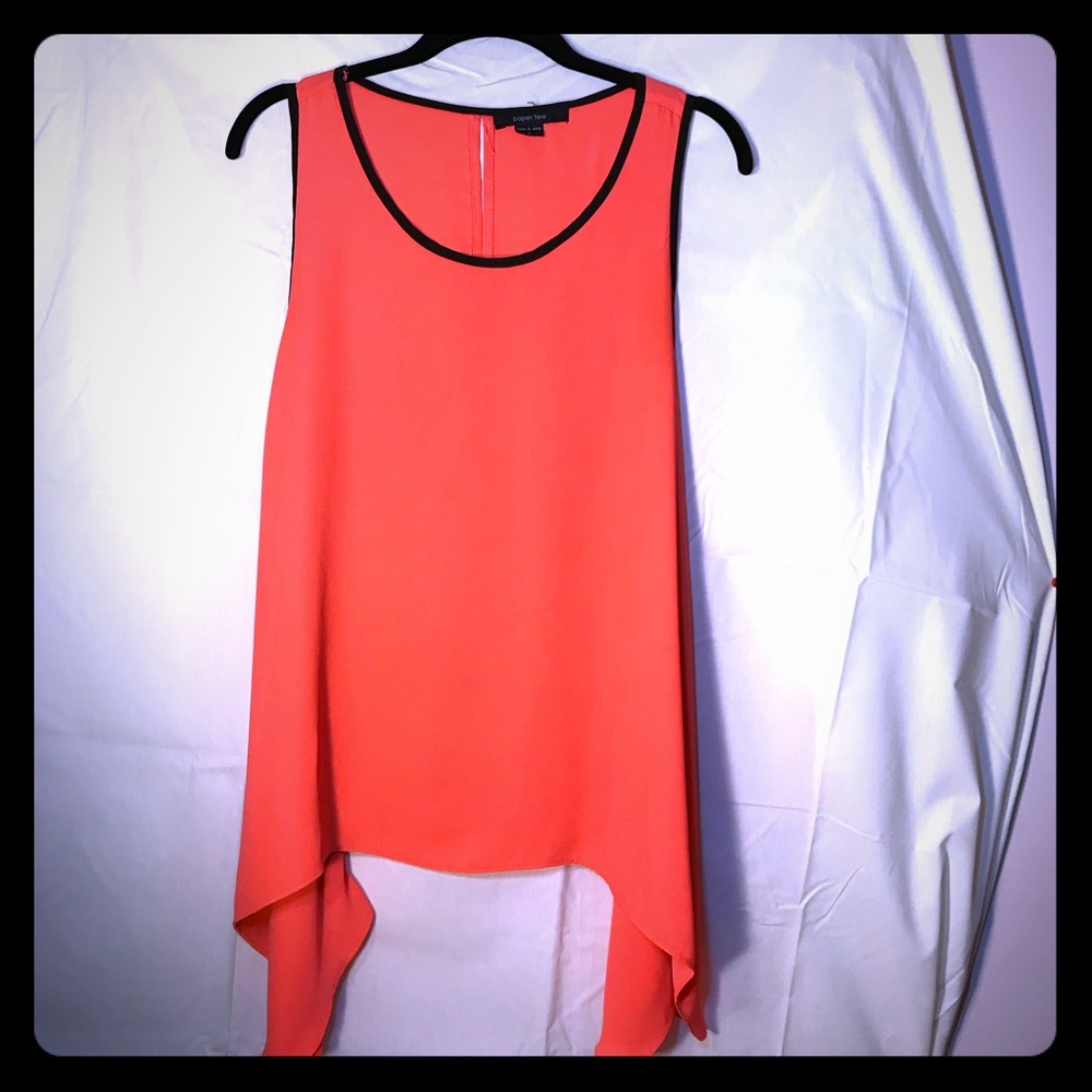 BRIGHT ORANGE LOOSE TANK BLOUSE